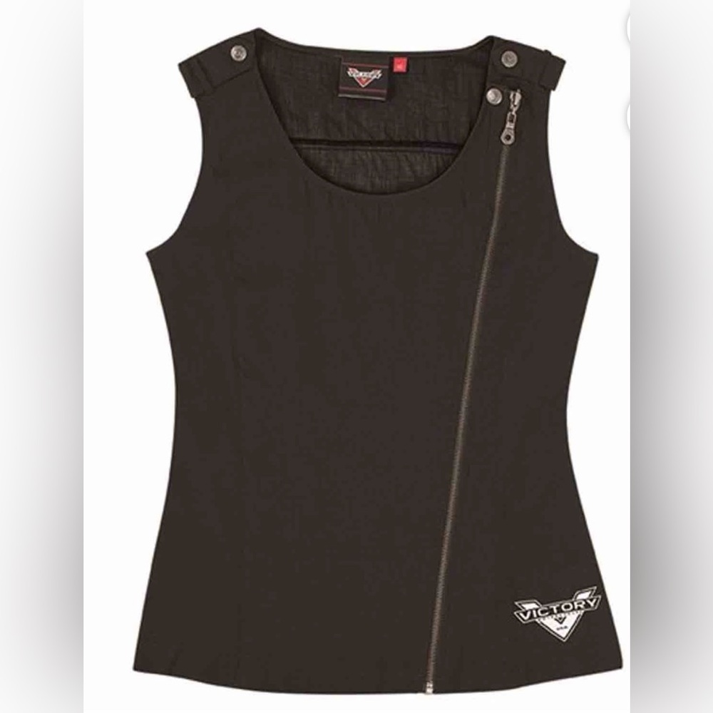 Tory Burch Women’s Black Asymmetrical Zip Tank Top